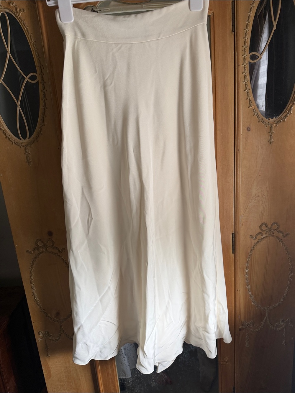 Women's Maxi Skirt in Cream — Flowing A-Line Style
